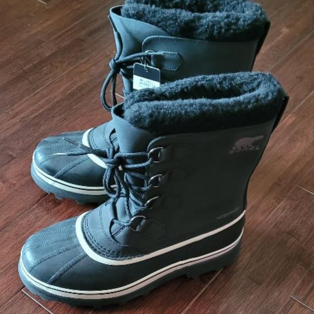 SOREL  CARIBOU  Waterproof Insulated Black, Dark stone Boots Womens Sz 10